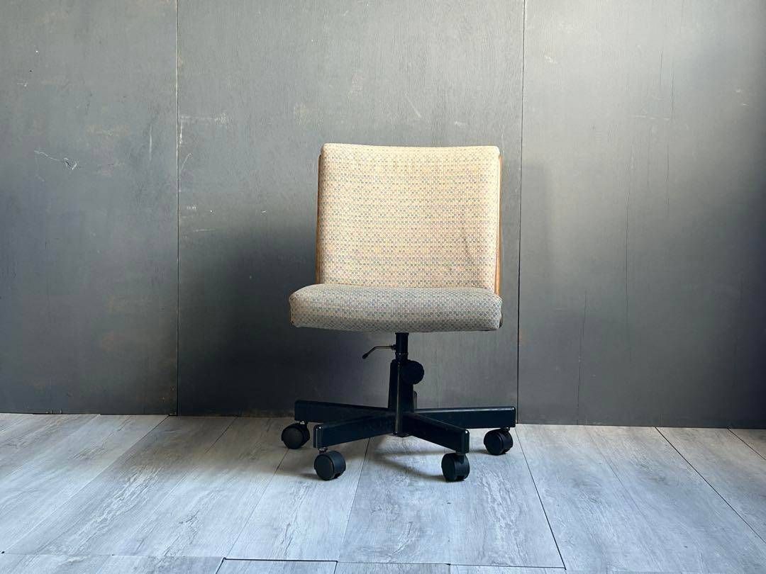 ☆昭和レトロ カリモク karimoku デスクチェア 希少 回転椅子 アーム