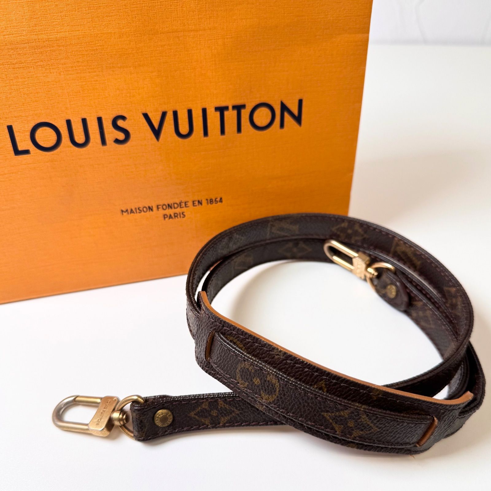 Bランク LOUIS VUITTON モノグラム ショルダーストラップ ベルト 肩紐 バッグ用 PVC レザー ブランド 小物 ユニセックス 4EL