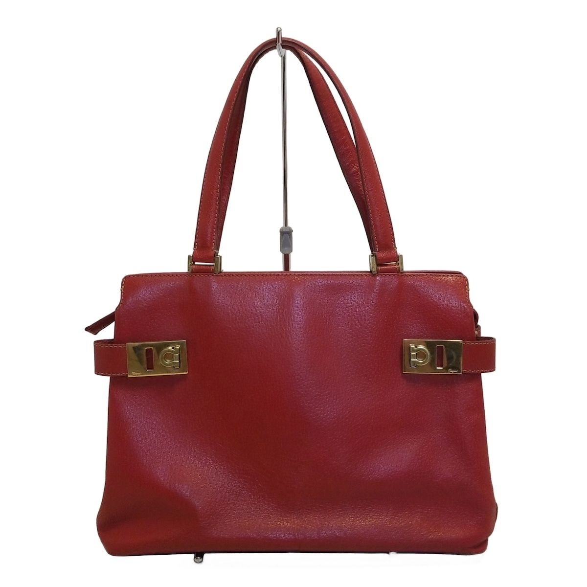 FERRAGAMO|SalvatoreFerragamo サルバトーレフェラガモ ハンドバッグ ガンチーニ DY-21 1347 レッド レザー