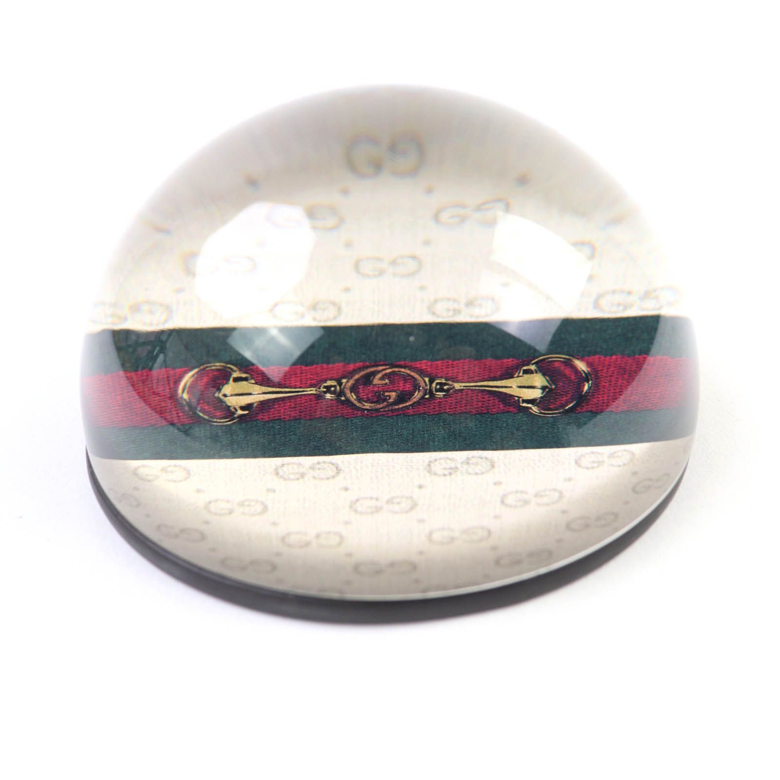 GUCCI グッチ ガラス ホースビット シェリーライン インターロッキングG ペーパーウェイト クリア き イタリア製 レディース