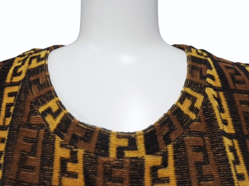 【美品】FENDI ズッカ パイル地 ノースリーブ ワンピース サイズ44 美品】FENDI ズッカ パイル地 ノースリーブ ワンピース サイズ44