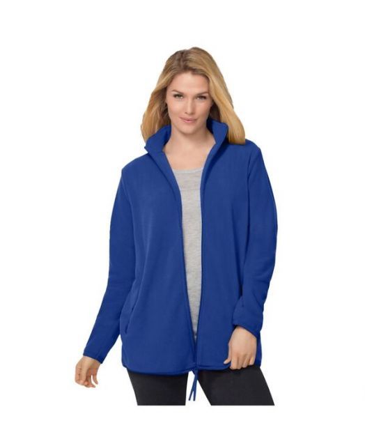 送料無料 ウーマン ウィズイン レディース ジャケット ブルゾン アウター Women s Plus Size Zip-Front Microfleece Jacket Ultra blue