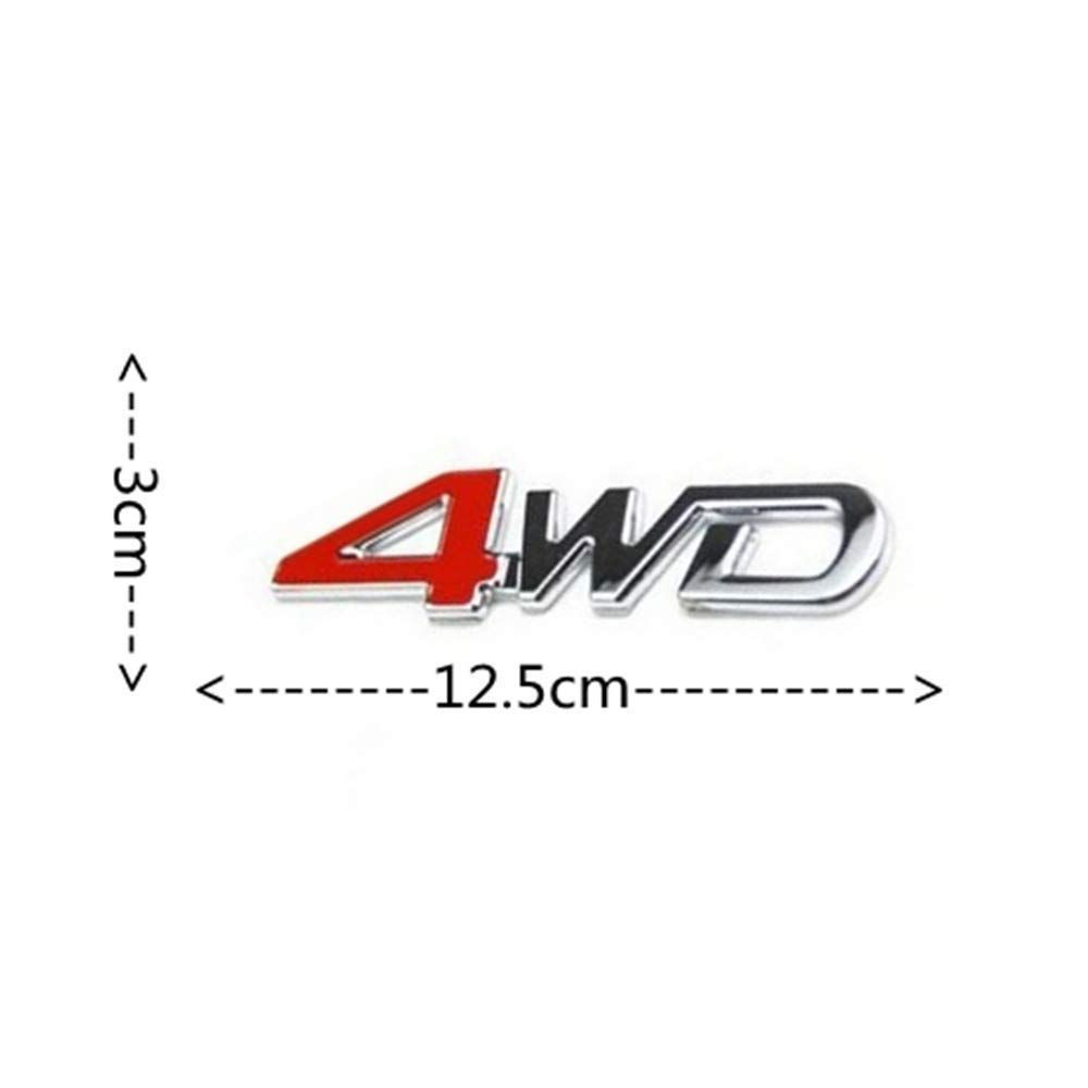 YFFSFDC 汎用 ステッカー 両面テープ付 簡単貼り付け 3D 立体スッテカー エンブレム 4WD 金属 カー用品 アクセサリー 装飾 車 プレゼント