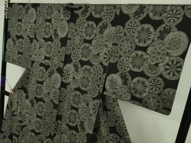 平和屋着物■極上　本場大島紬　割り込み絣　片輪車　逸品　DZAA8517kh5 平和屋着物□極上 本場大島紬 割り込み絣 片輪車 逸品 DZAA8517kh5