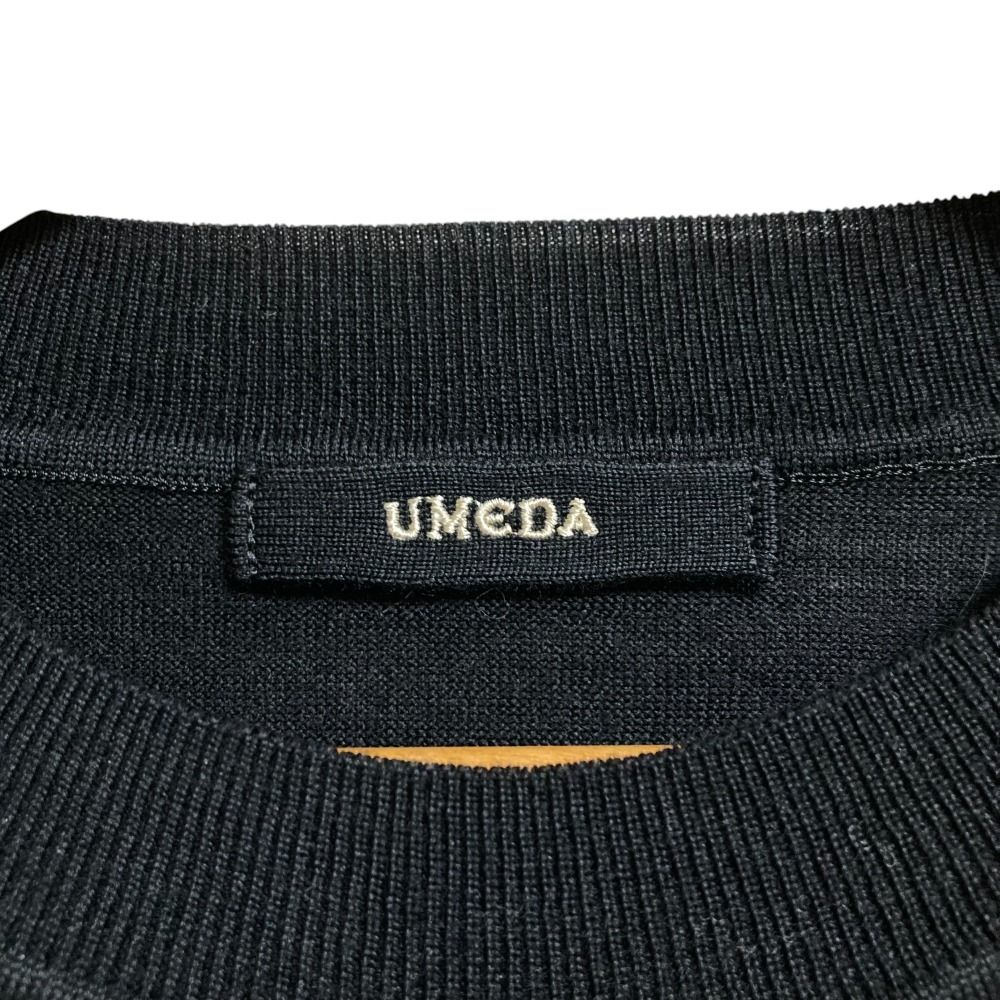 美品 23AW UMEDA ウメダニット SUPER HIGH GAUGE CREW NECK PULL OVER クルーネック カットソー セーター Mサイズ ブラック レディース 古着 中古 美品 23AW UMEDA ウメダニット SUPER HIGH GAUGE CREW NECK PULL