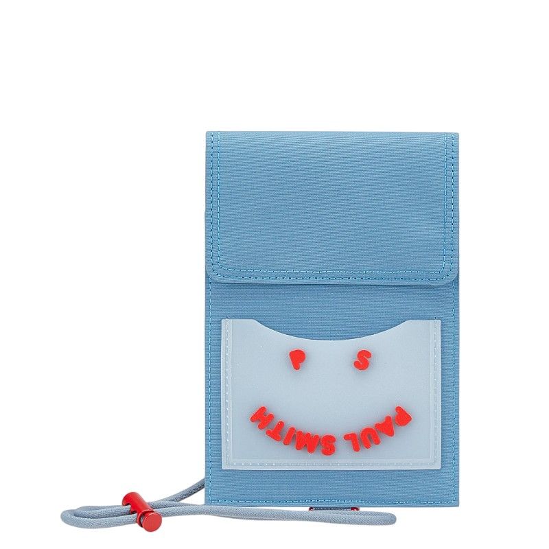 ポール スミス ハッピーフェイス ネックポーチ ポシェット ライトブルー ポリエステル レディース Paul Smith 1-0202636
