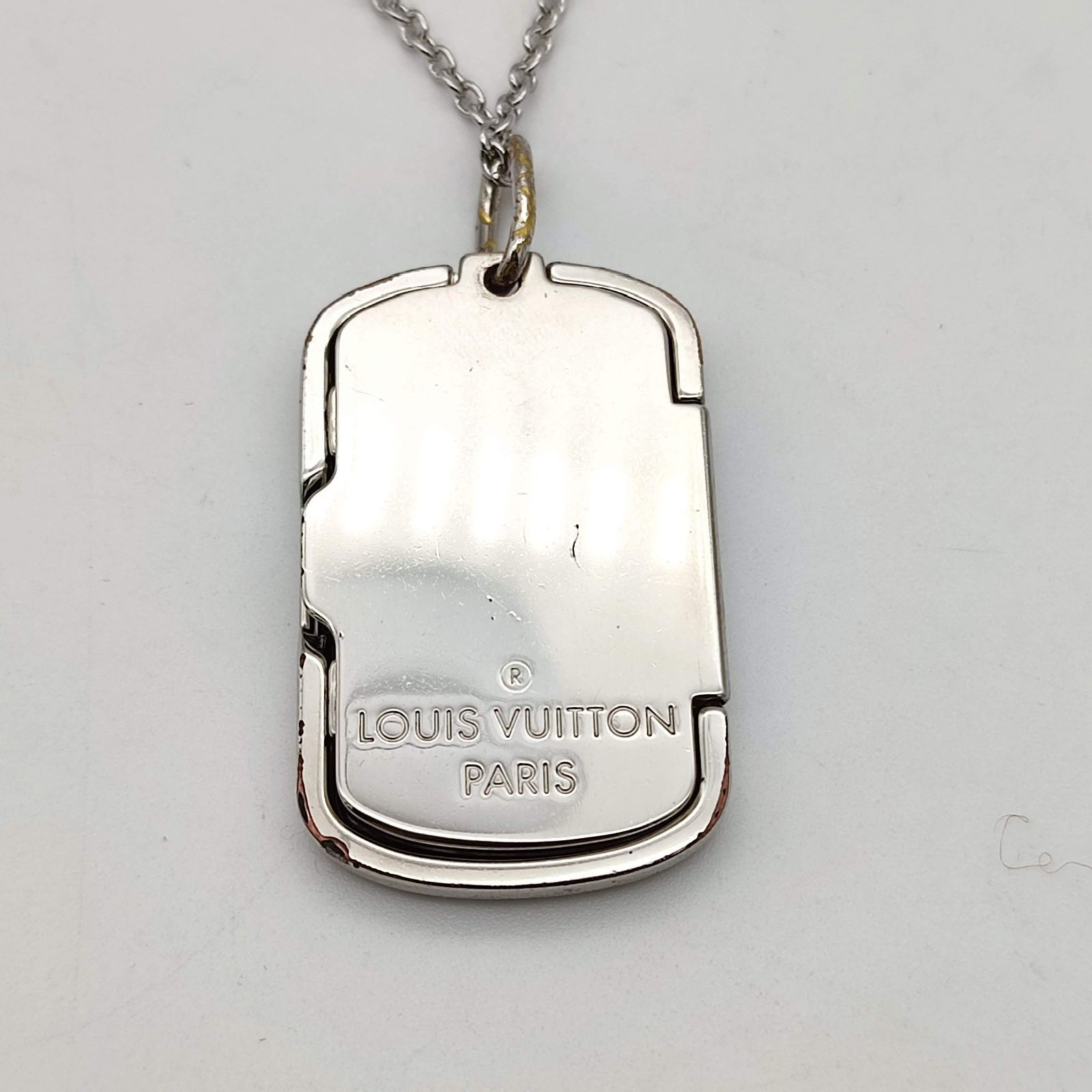 【付属品付き】Louis Vuitton モノグラム ロケット ネックレス LOUIS VUITTON ロケットネックレス モノグラム メタル シルバー