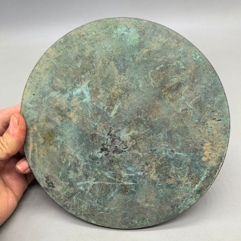 極美品 ！高品質！中国 銅器 純銅鏡 黄銅鏡 漢 擬古銅鏡 円形銅鏡