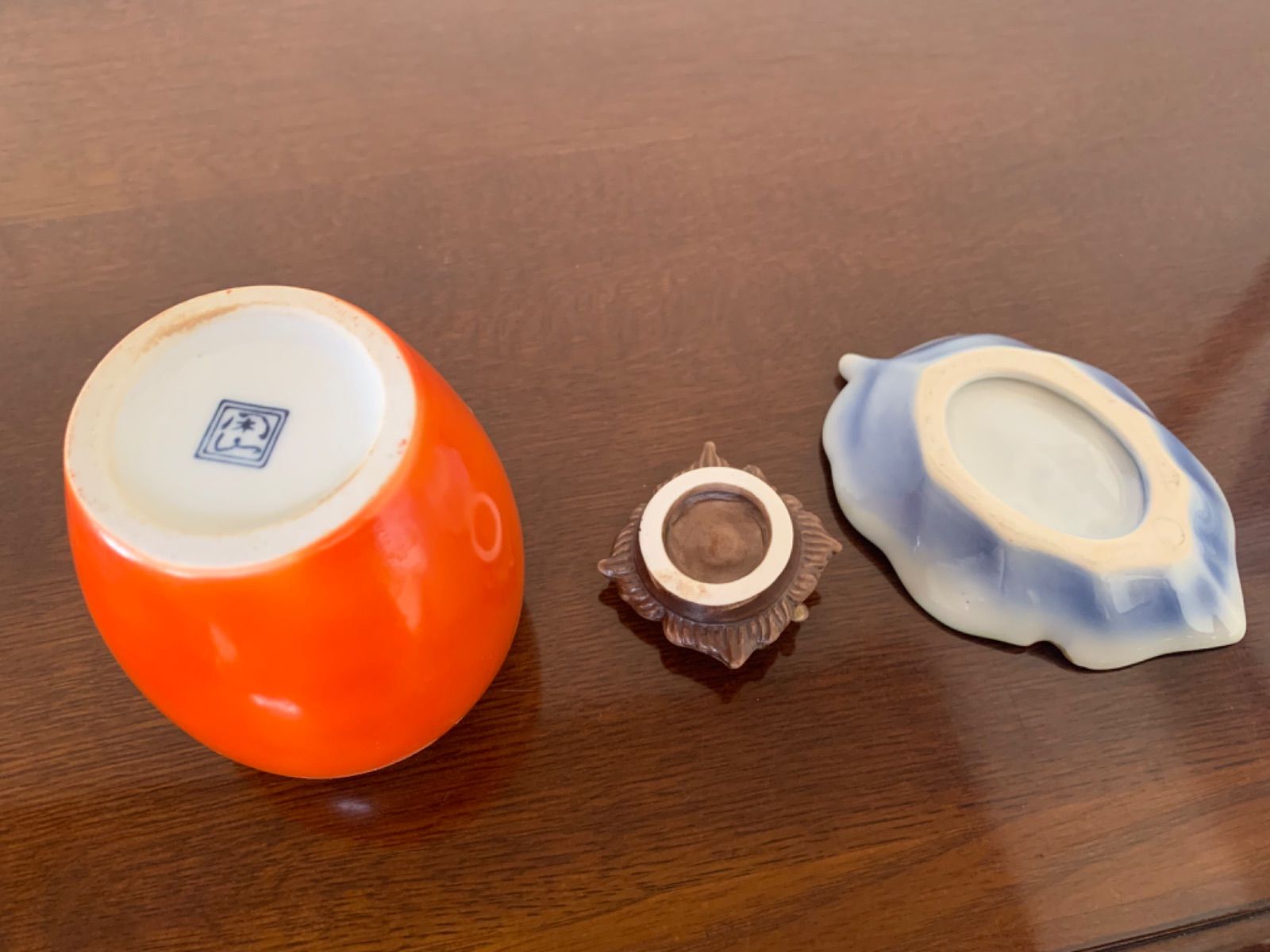 美品】有田閑山 柿型 陶磁器 アンティーク 醤油差し 二宮閑山
