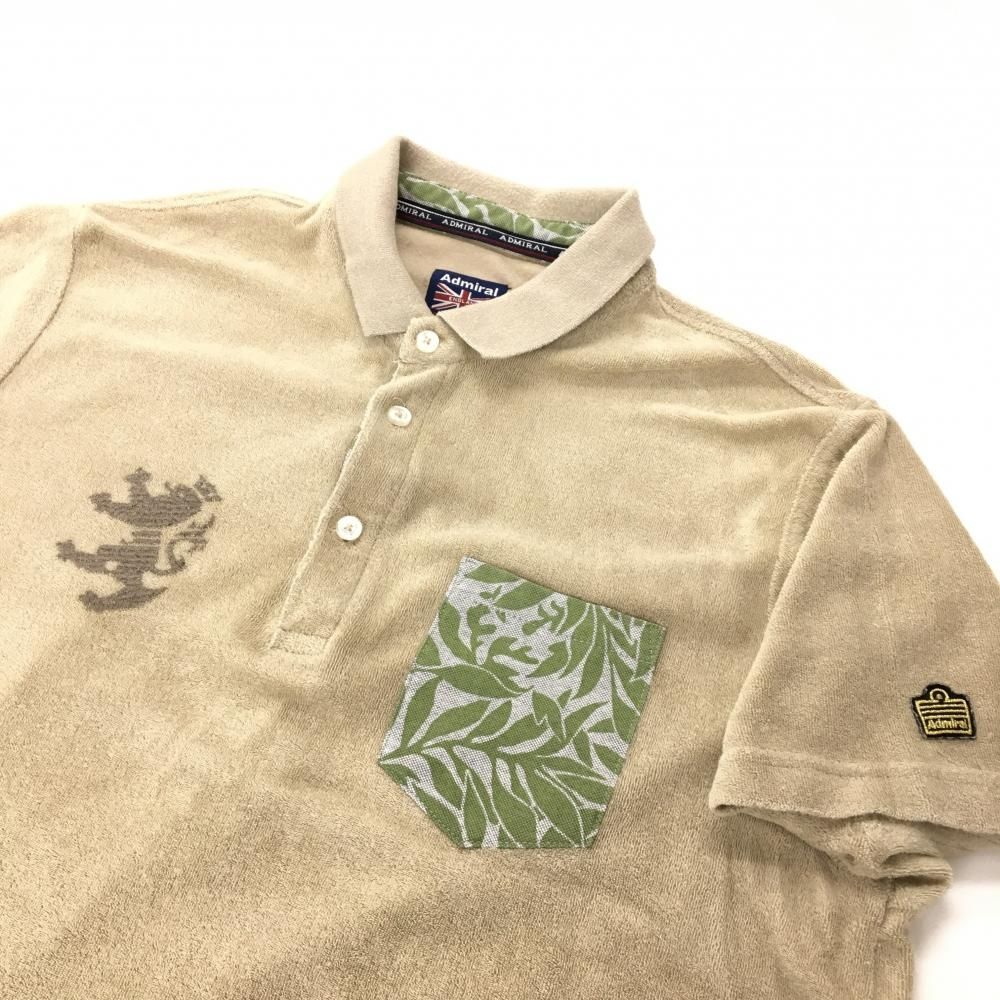 未使用★アドミラル★LL　パイル半袖シャツ　ベージュ 美品☆アドミラル☆LL 半袖シャツ パイルベージュ