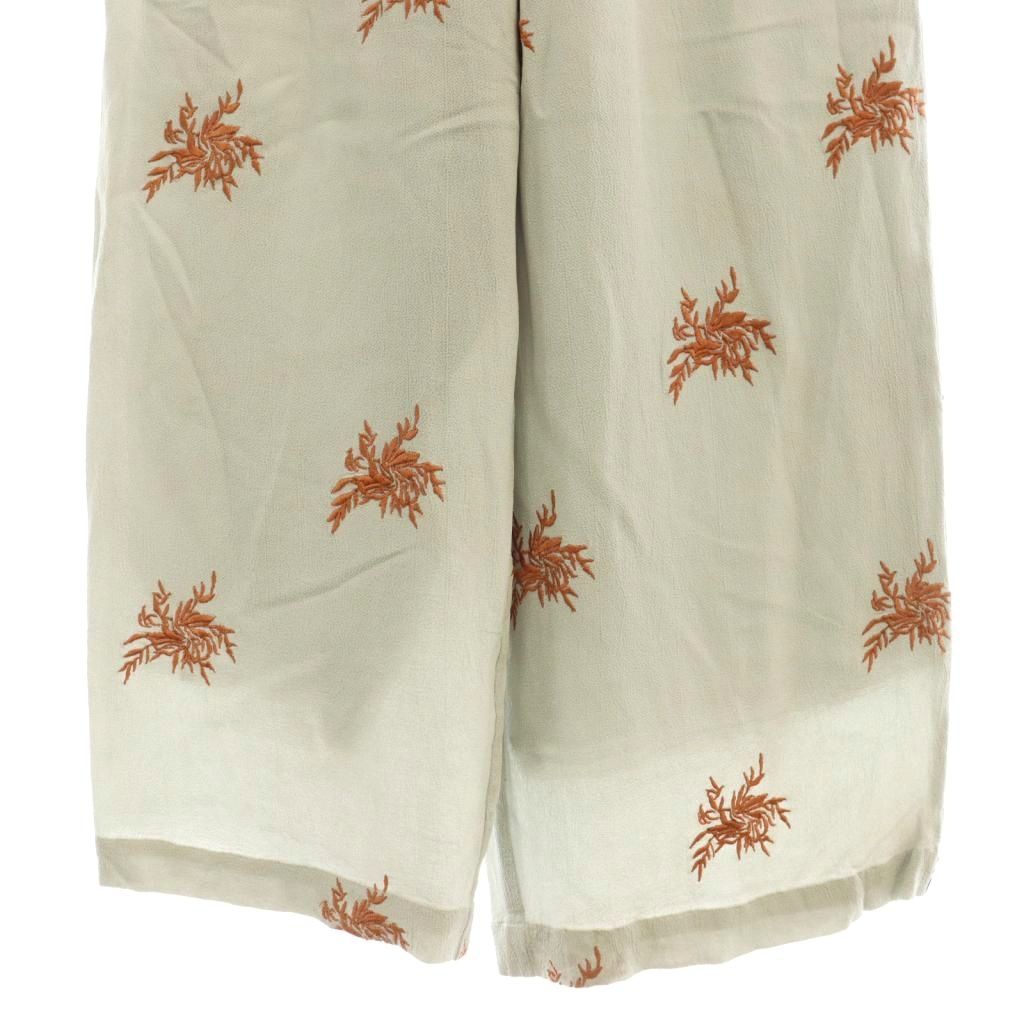 ヌキテパ NE QUITTEZ PAS! Moss Rayon Embroidery Wide Pants