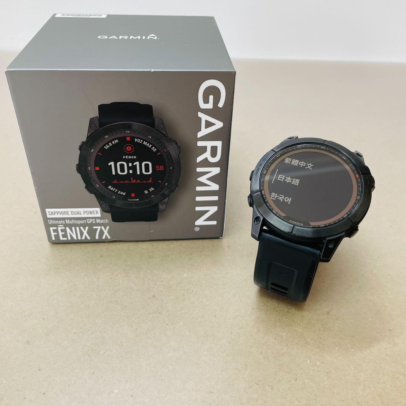 GARMIN fenix 7X Sapphire Dual Power Ti Black DLC/Black 010 GARMIN fenix 7X Sapphire Dual Power Ti Black DLC/Black 010