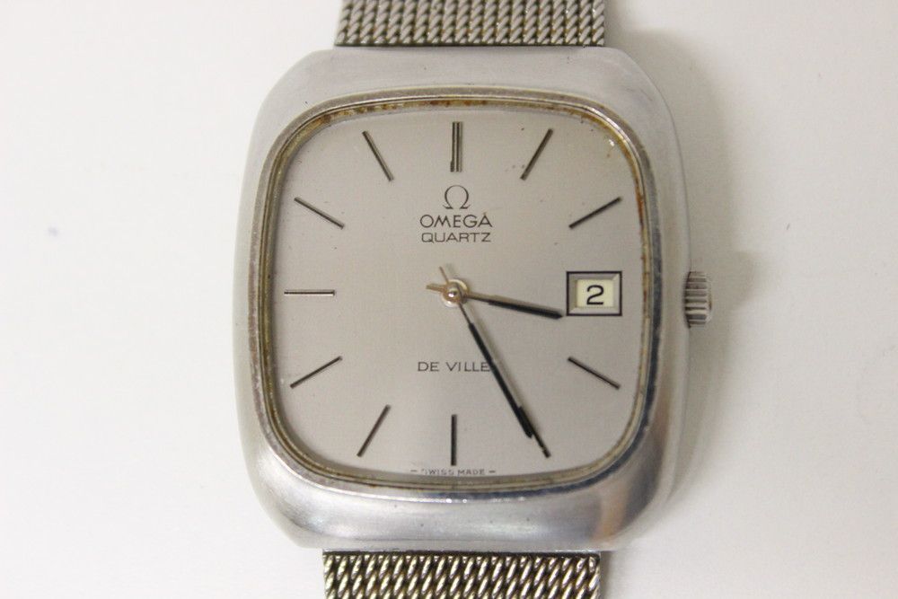 ●オメガ OMEGA デビル DE VILLE シルバー ２針 デイト表示 ジャンク品