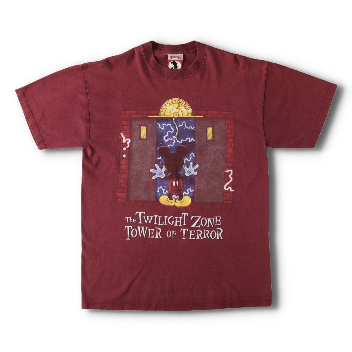 古着 90年代 MICKEY,INC MICKEY MOUSE ミッキーマウス TOWER OF TERROR タワーオブテラー  キャラクタープリントTシャツ USA製/evb005732 - メルカリ