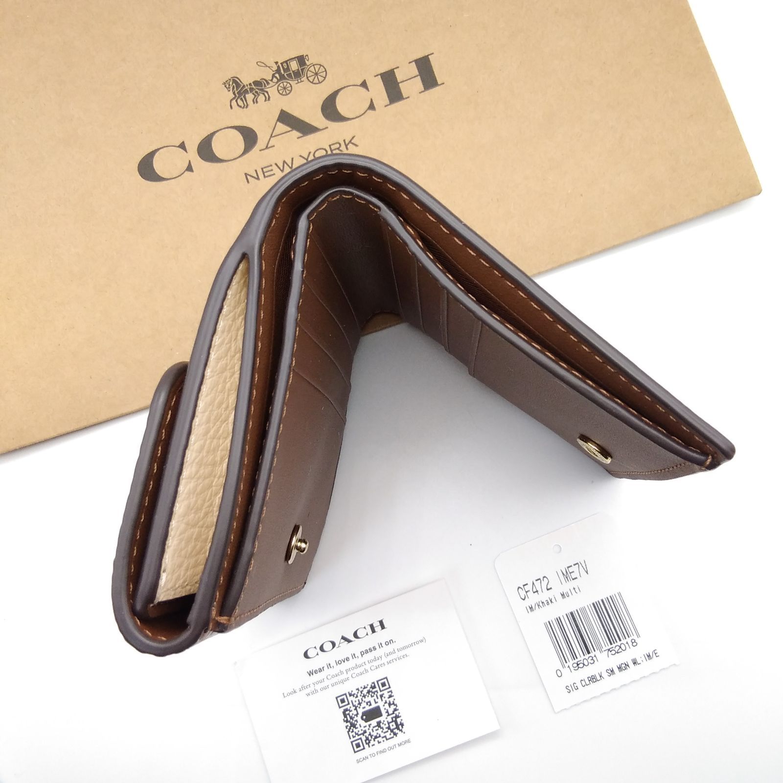 スモール モーガン ウォレット 折り財布 COACH シグネチャーキャンバス 