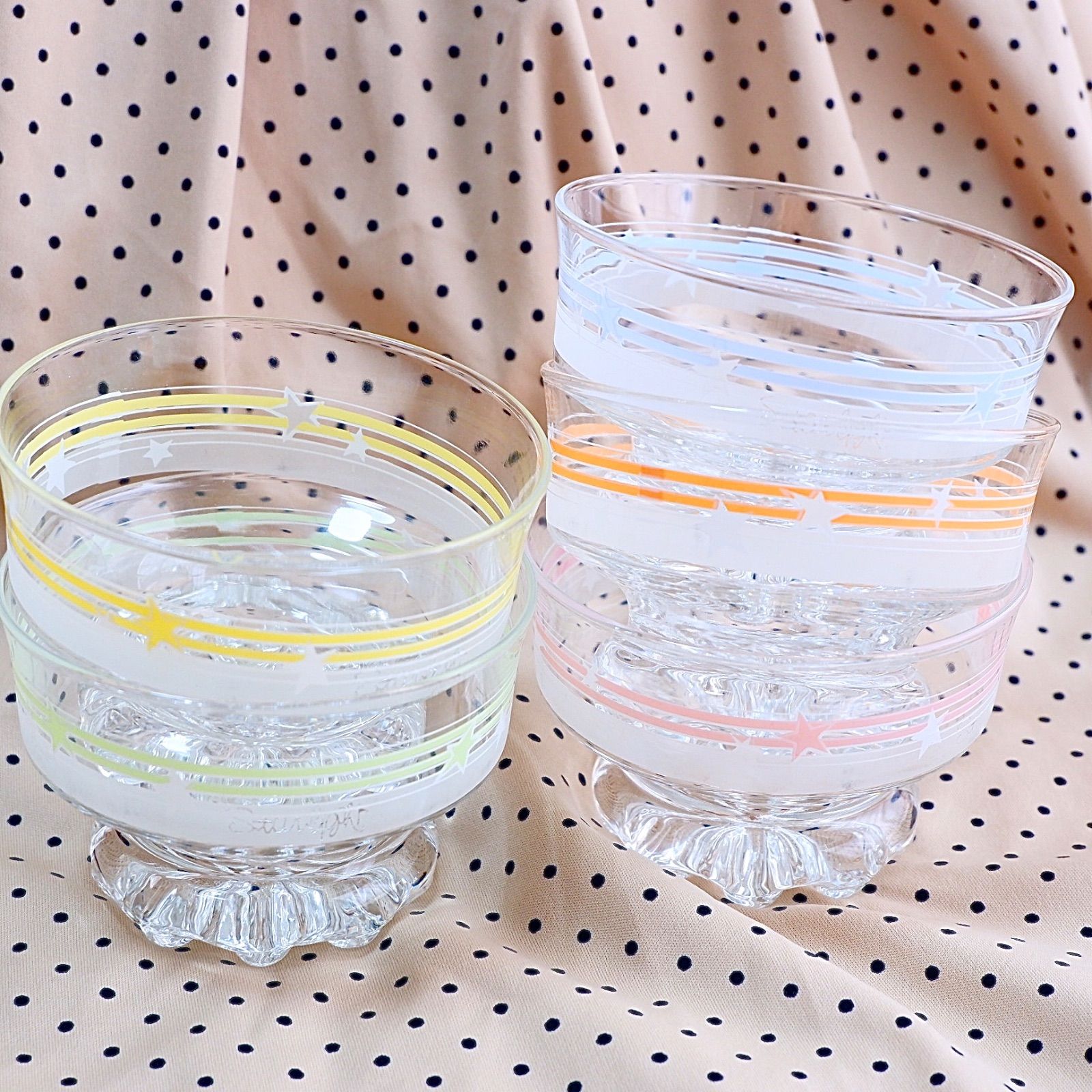 アイスクリームカップ　デザートカップ　２個セット　昭和レトロ　使用感あり アイスクリームカップ デザートカップ 2個セット 昭和レトロ