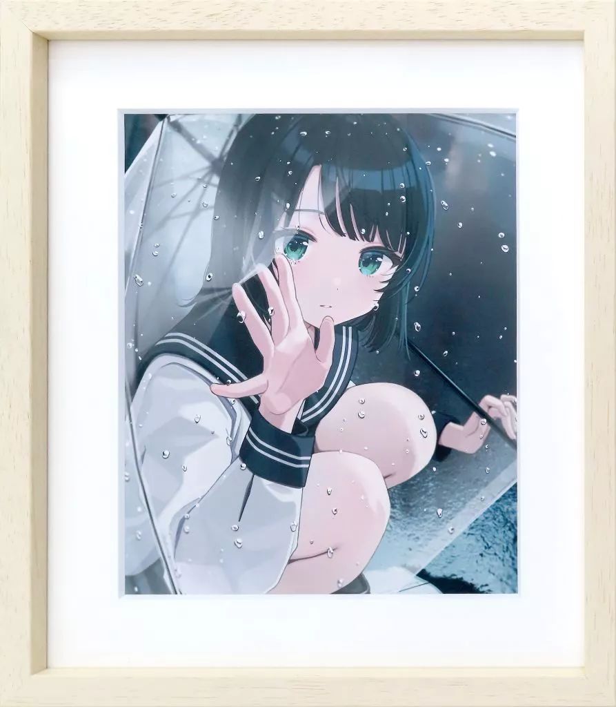 【】原画イラストボード 付属品付)しぐれうい 5th Anniversary Project 複製原画「雨を綴る」（A4）