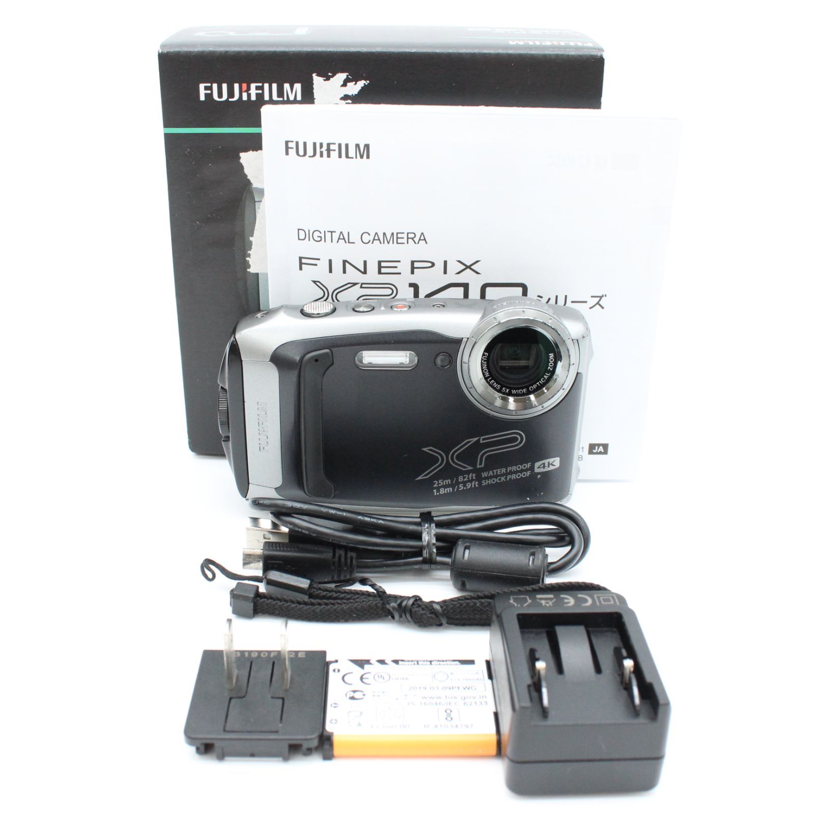 上品 FUJIFILM フジフイルム XP140 ダークシルバー 防水防塵アクションカメラ アウトドアに最適