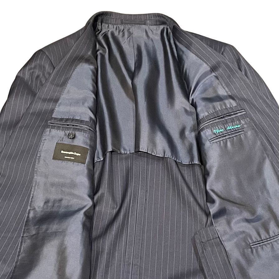 エルメネジルド ゼニア スーツセット TROFEO SILK ストライプ ネイビー