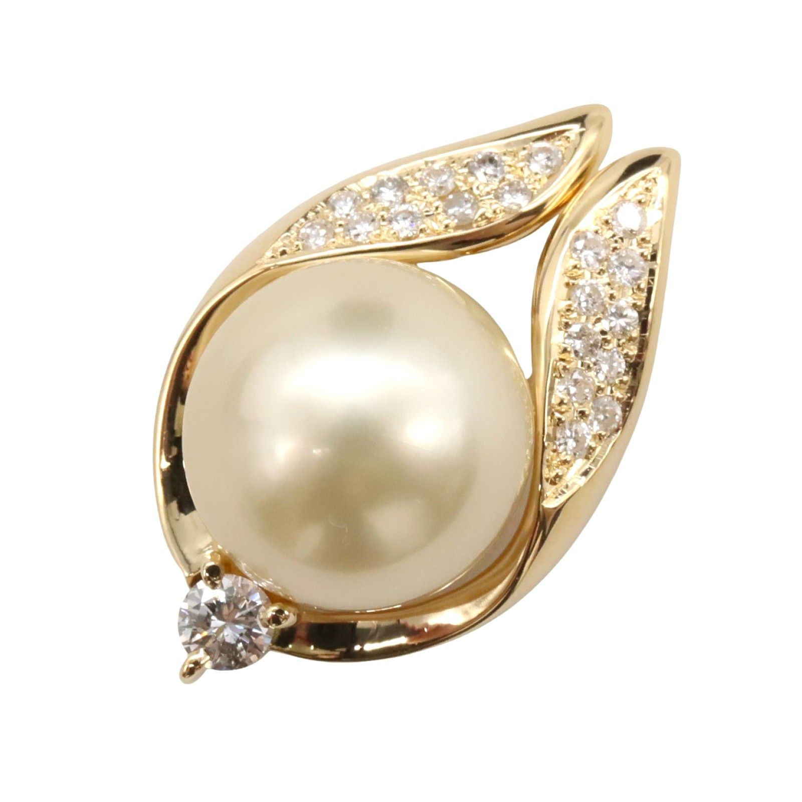 ジュエリー JEWELRY ペンダントトップ パール ダイヤモンド ペンダントトップ ﾊﾟｰﾙ 6.2g K18 イエローゴールド ダイヤモンド トップ レディース Used A