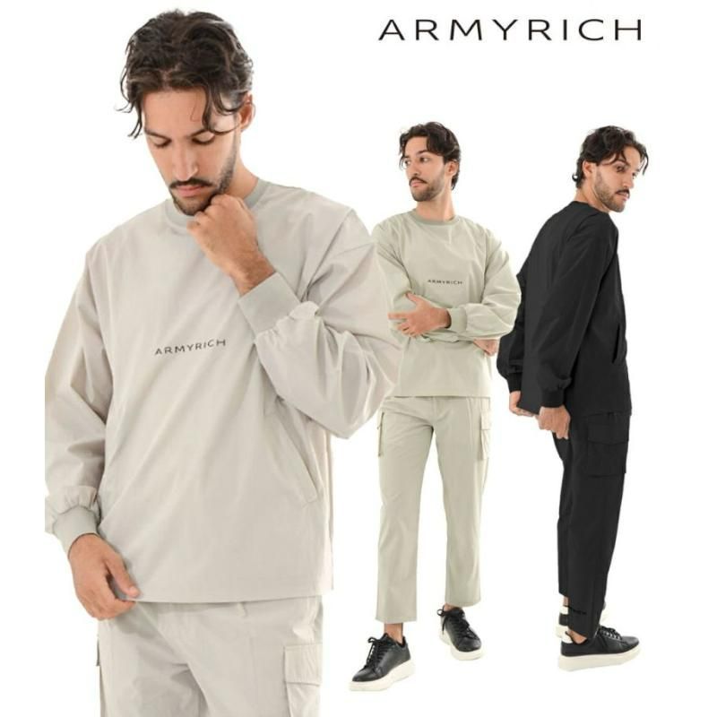 ARMYRICH アーミーリッチ ナイロンセットアップ メンズ 男性 上下セット トレーナー ジャージ ルームウェア 春夏 トレーニング ジム 運動