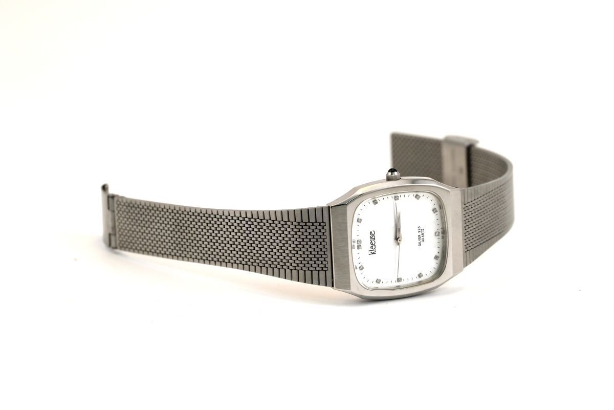シルバー925製クロイゼメンズクォーツ 腕時計 稼働品】Klaeuse クロイゼ メンズ腕時計 クォーツ Silver925