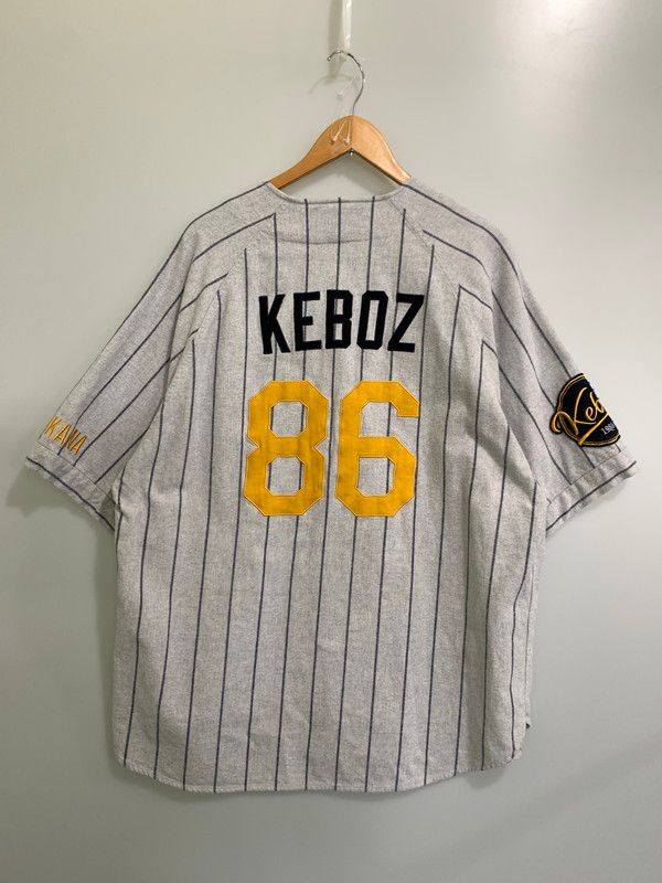 KEBOZ×フリークスストア　ベースボールセットアップ　ケボズ　ライトグレー keboz ベースボールシャツ セットアップ の通販 by xxxx｜ラクマ
