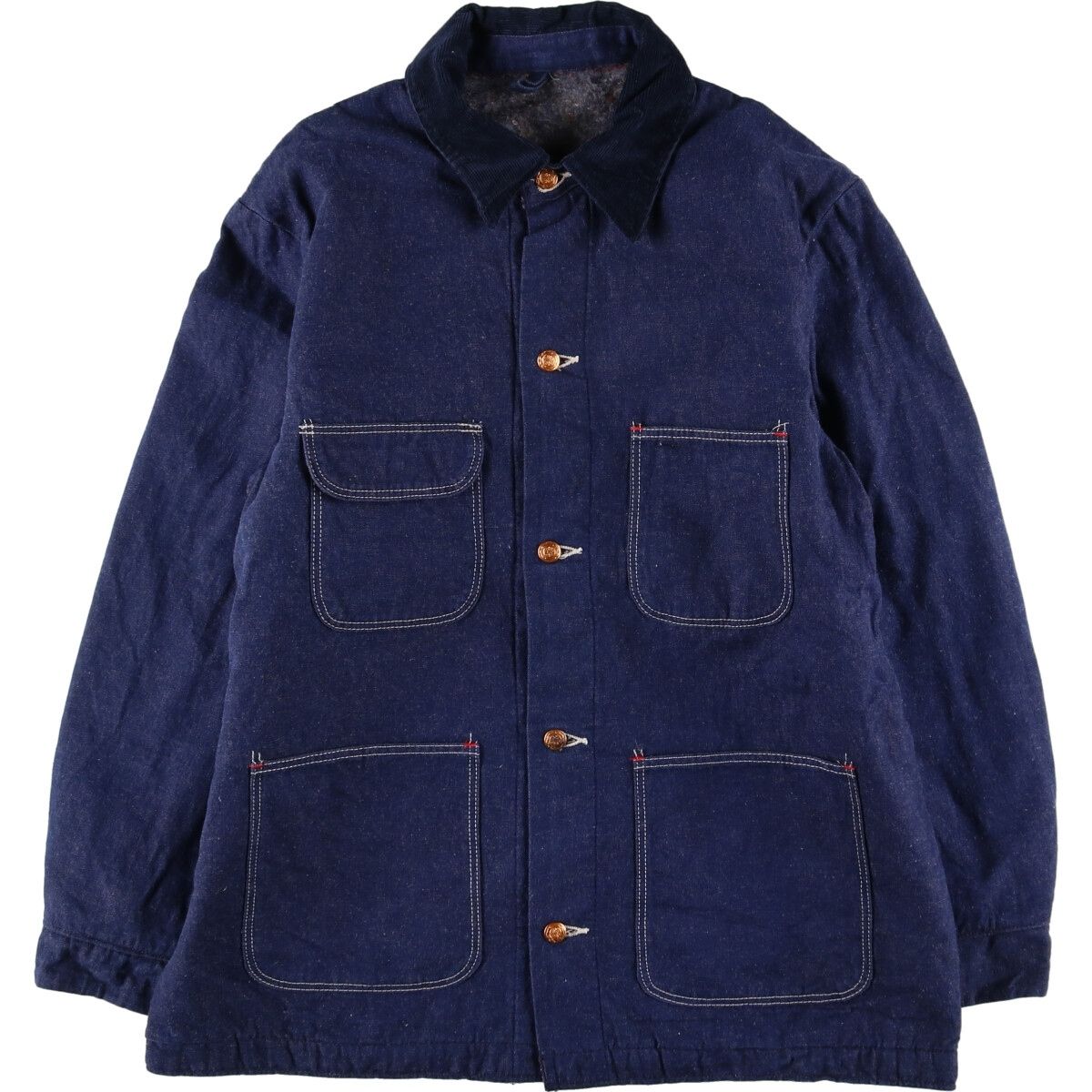 古着 濃紺 70年代 ラングラー Wrangler BLUE BELL デニムカバーオール メンズL ヴィンテージ/evb002622