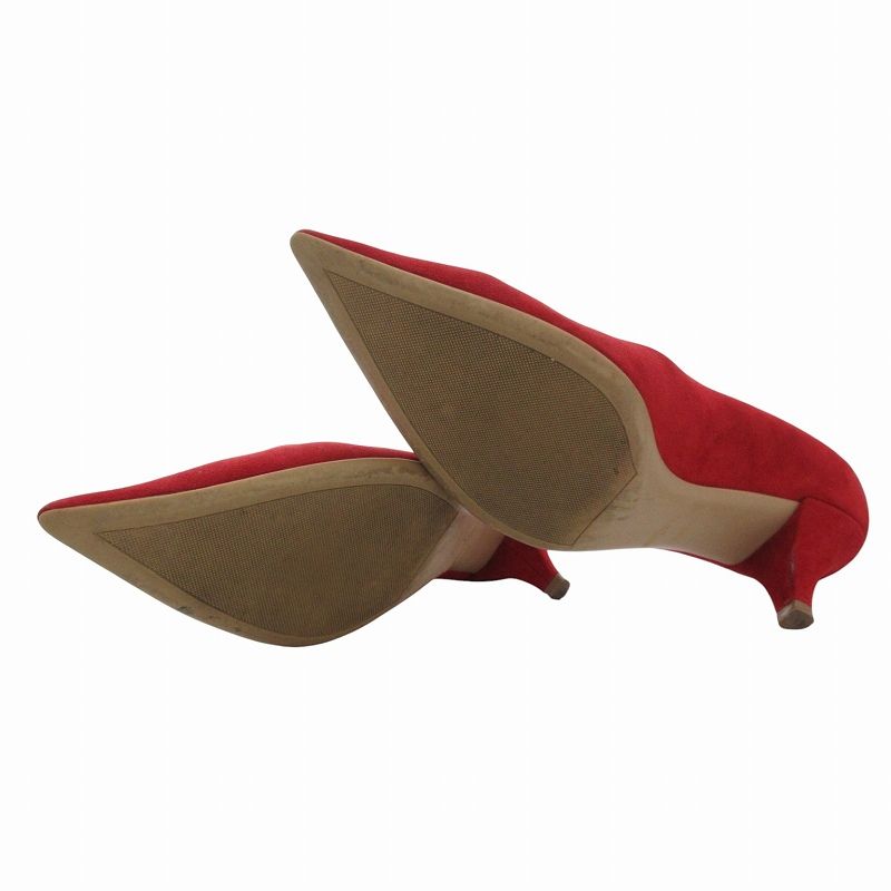 美品　セルジオロッシ　レッド　スエード パンプス Sergio Rossi - 美品 Sergio Rossi セルジオロッシ