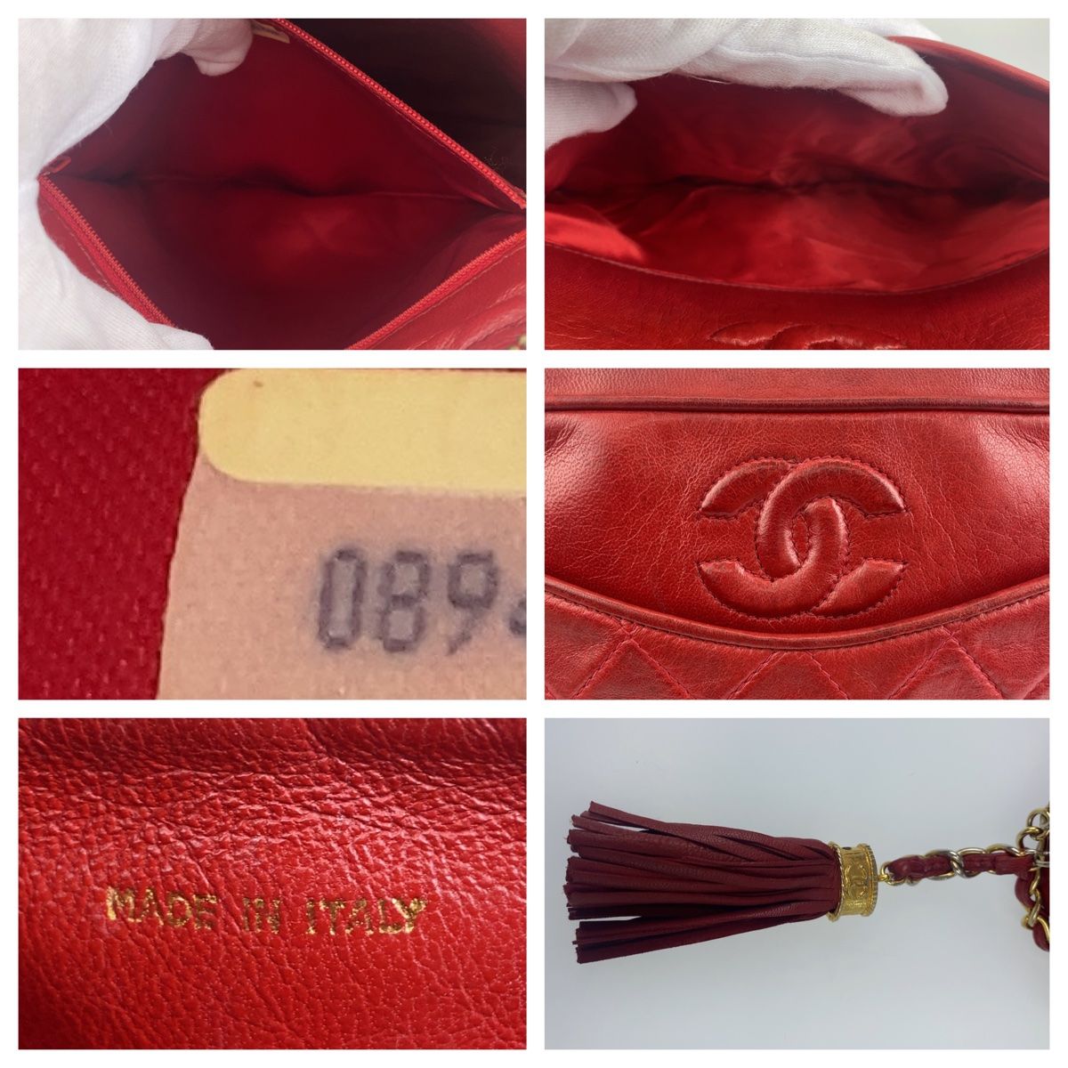 CHANEL シャネル ヴィンテージ マトラッセ ココマーク タッセル レッド