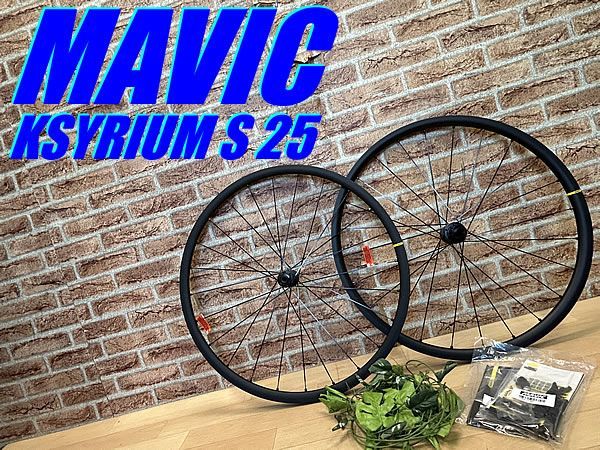 テルスポ イチ推し!! 未使用品!! MAVIC KSYRIUM S 25 DISC UST 622×19TC SHIMANO 11/12s ID360 マビック キシリウム S ディスク 700c アルミ前後ホイール QR変換アダプター付 M-971