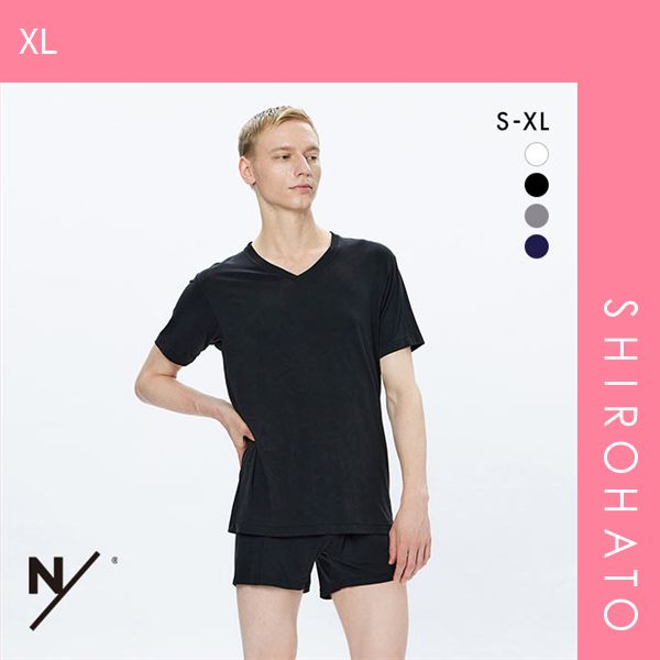 【SHIROHATO公式】【正規品・新品】ニュートラルワークス NEUTRALWORKS. エヌスキン NSKIN  BASIC LIGHT SHORT SLEEVE V-NECK 半袖 Vネック Tシャツ インナー MXP 消臭 メンズ(XL)