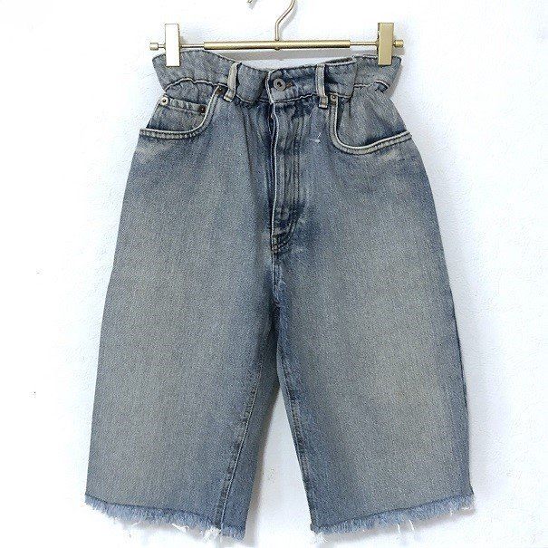 □【美品】miu miu ミュウミュウ デニム ハーフパンツ サイズ25/am-A  