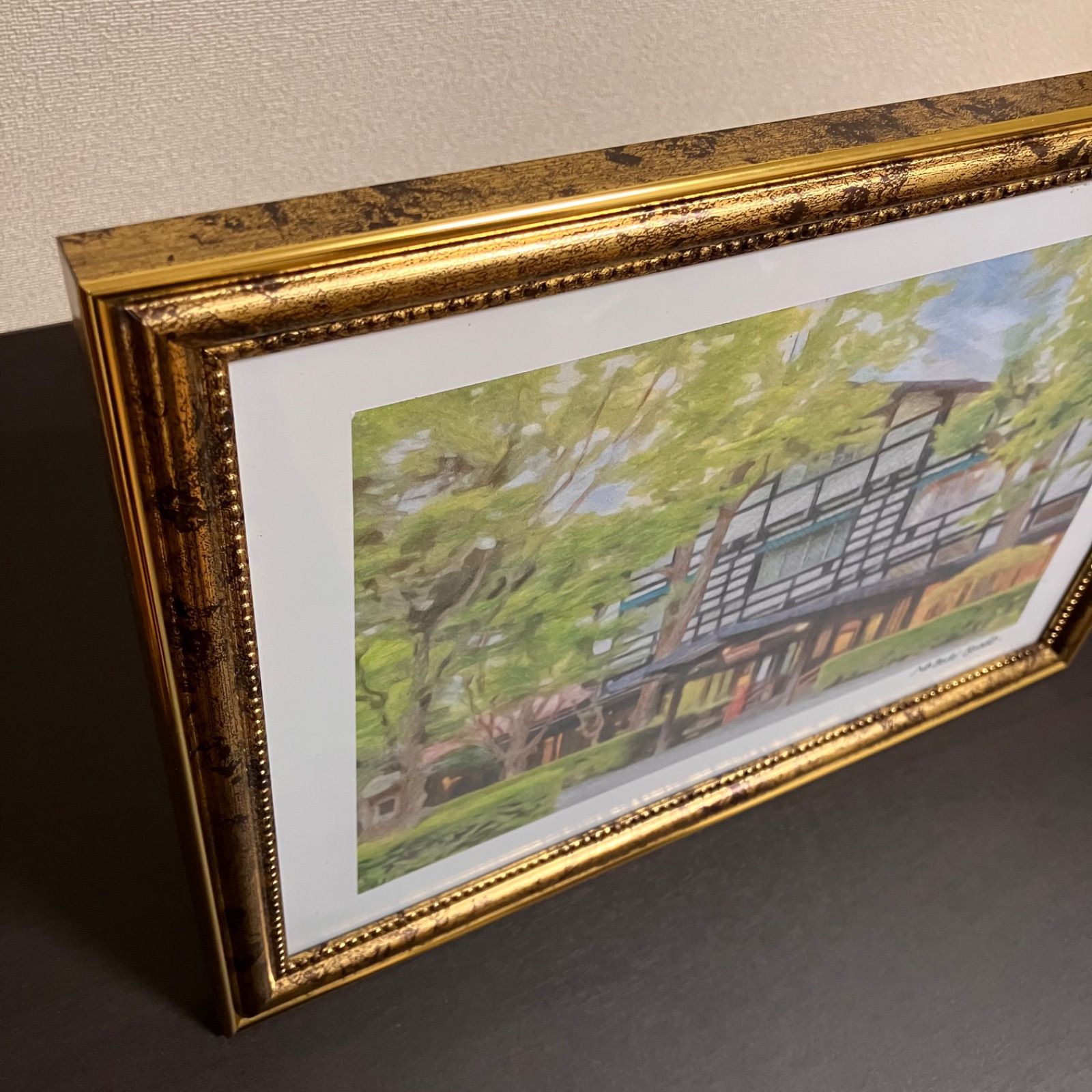 ジブリアート⑦ 風立ちぬより「万平ホテル」25cm×34cm額装品　水彩画 ジブリアート⑦ 風立ちぬより「万平ホテル」25cm×34cm額装品 水彩画