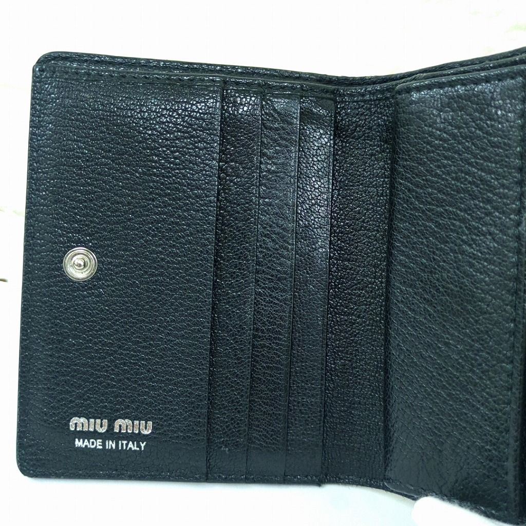 ミュウミュウ 2つ折り財布 マドラス パール ンパクトウォレット  