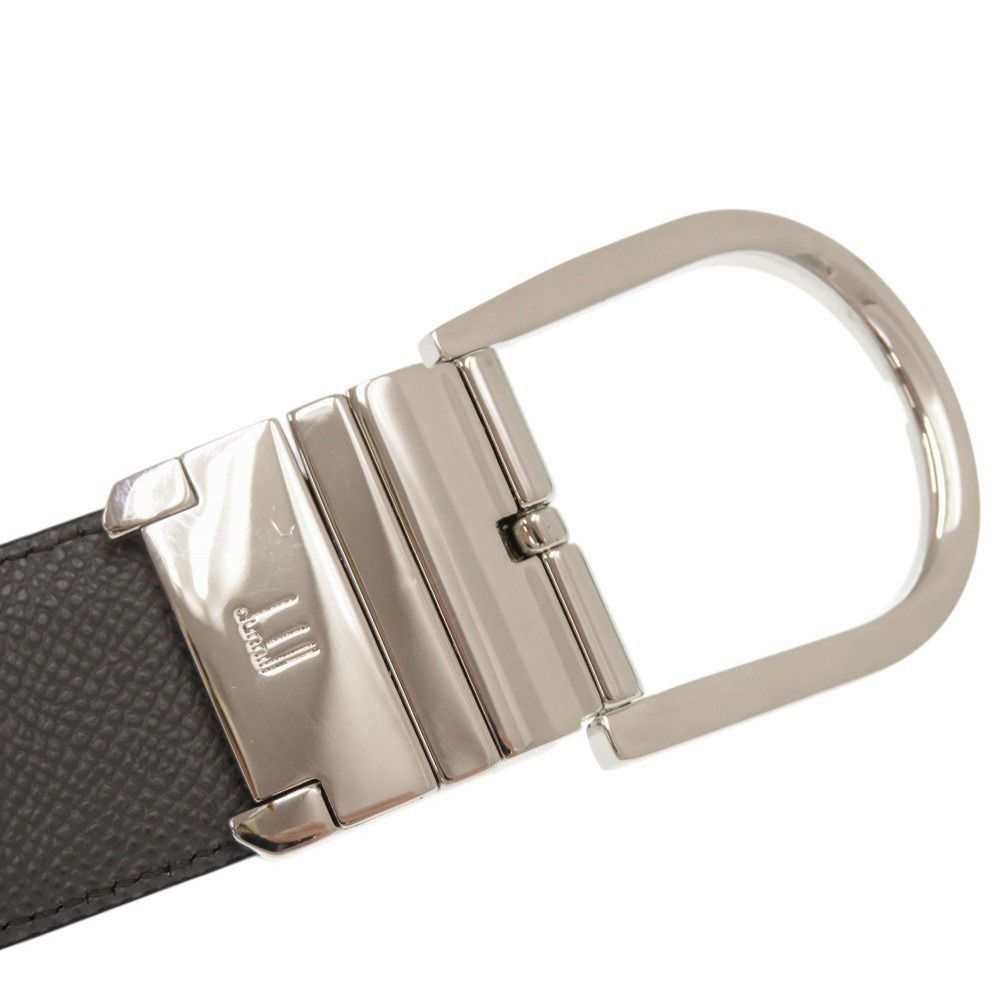 【未使用級】dunhill ダンヒル　ベルト　ブラック　レザー　メンズ　銀金具 未使用品 ダンヒル レザー ブラック ベルト 黒 0535 Dunhill