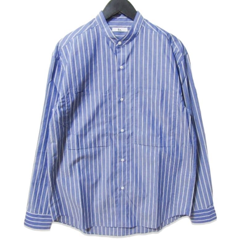 Shima2-B-Shirts バンドカラーシャツ 美品 So ソー 長袖バンドカラーシャツ shima2-B-shirts 2201-1B