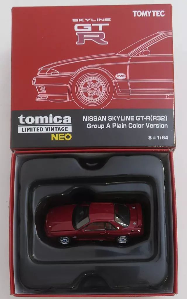 ミニカー 1|64 日産スカイライン GT-R R32 グループAプレーン 仕様 レッド トミカリミテッドヴィンテージ NEO タカラトミーモール