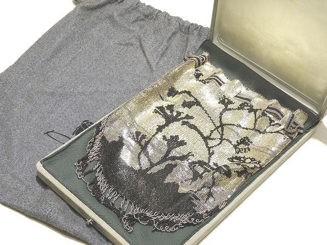 美品 Karat キャラット メタルビーズ 巾着型 バッグ ポーチ