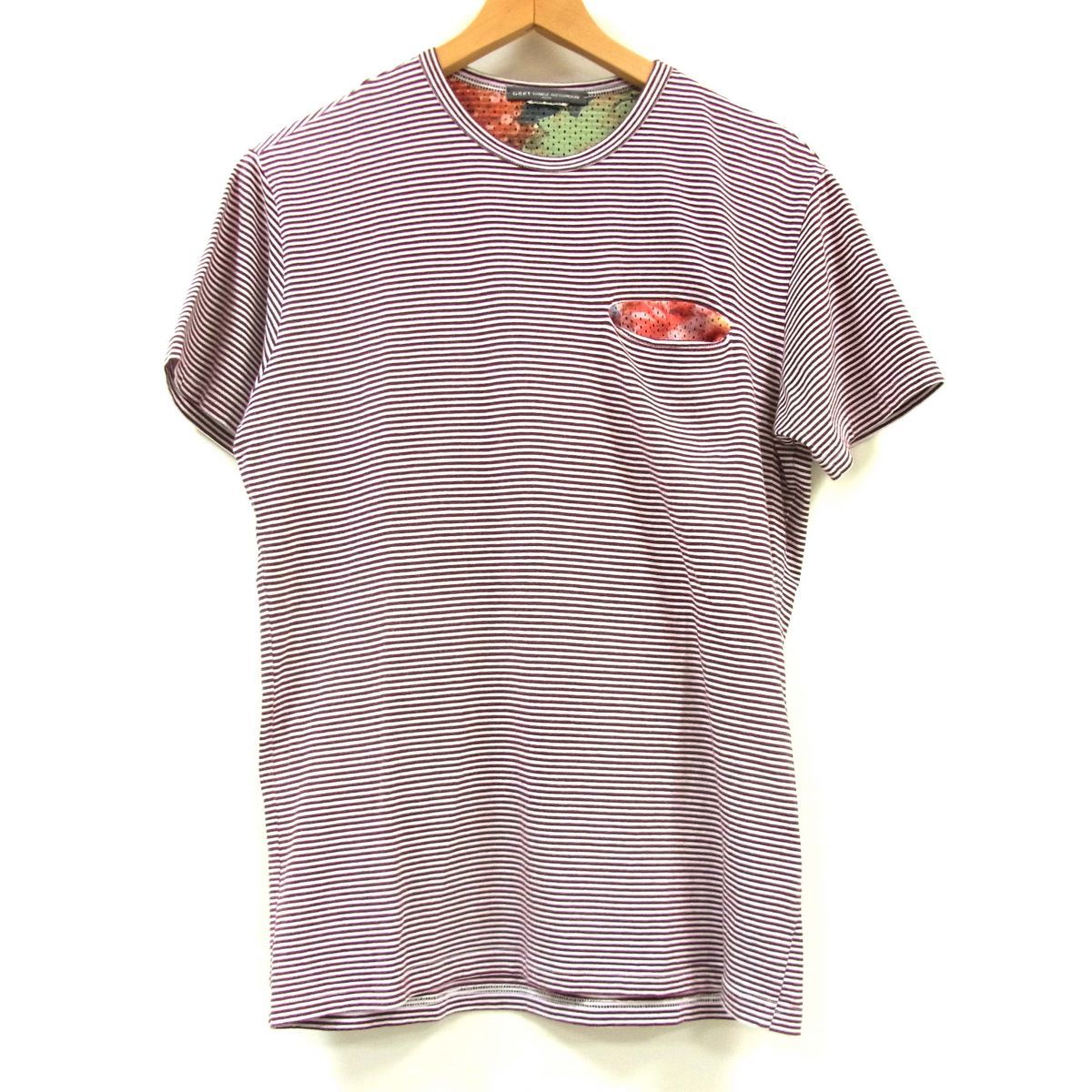 美品◇DANIELE ALESSANDRINI 半袖 Tシャツ カットソー ボーダー柄 