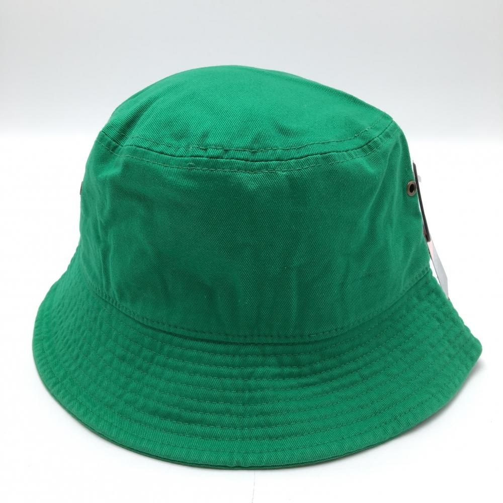 超美品ゴルフィッカーズ バケットハット グリーン×レッド ロゴ