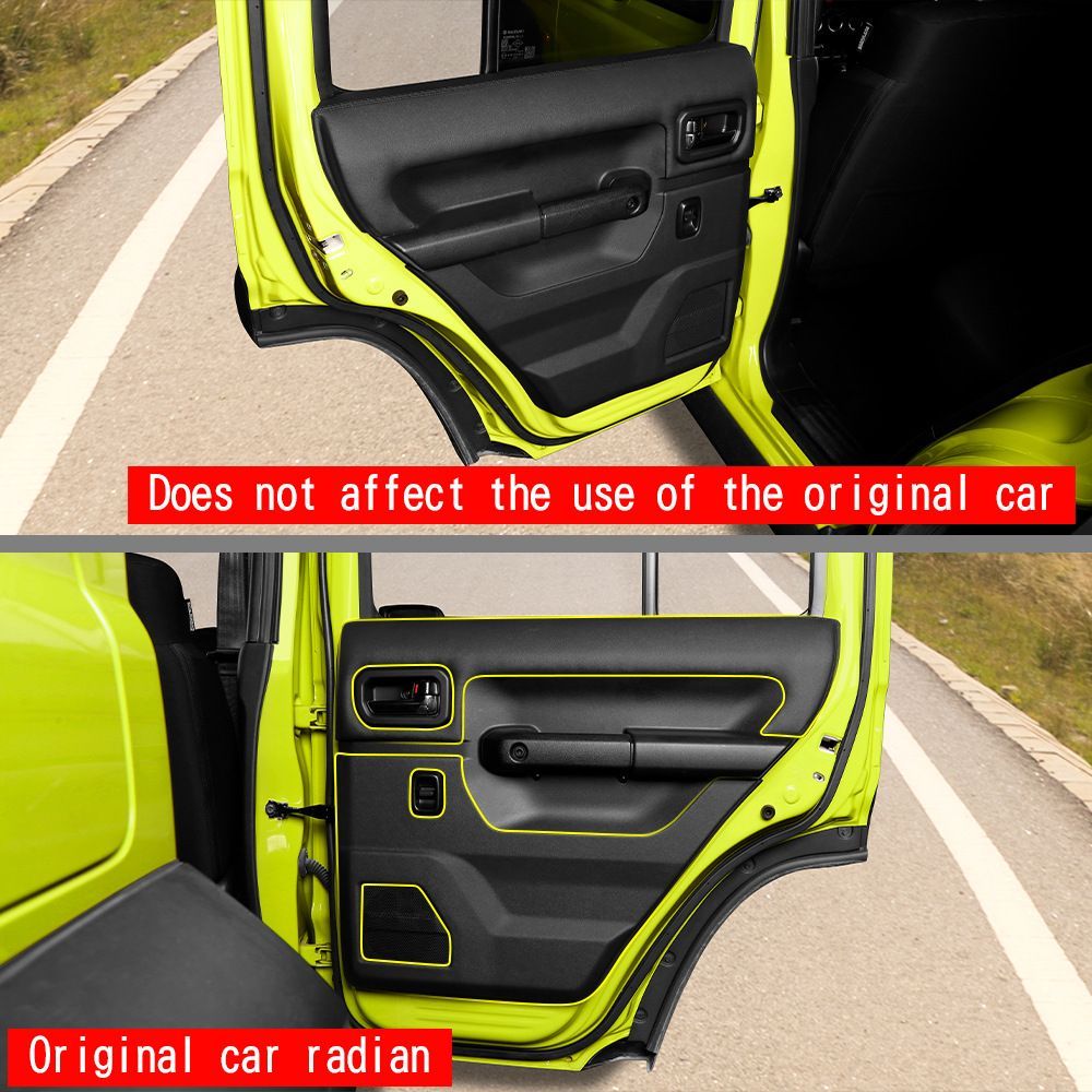 25年式スズキ ジムニー JC74 レザー製リアドアキックガード 4点セット 車内装飾 保護 傷防止 耐摩耗