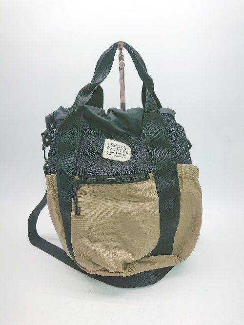 FREDRIK PACKERS メッシュ ラウンド 無地 カジュアル ショルダーバッグ ブラウン メンズレディース E 1310050024284