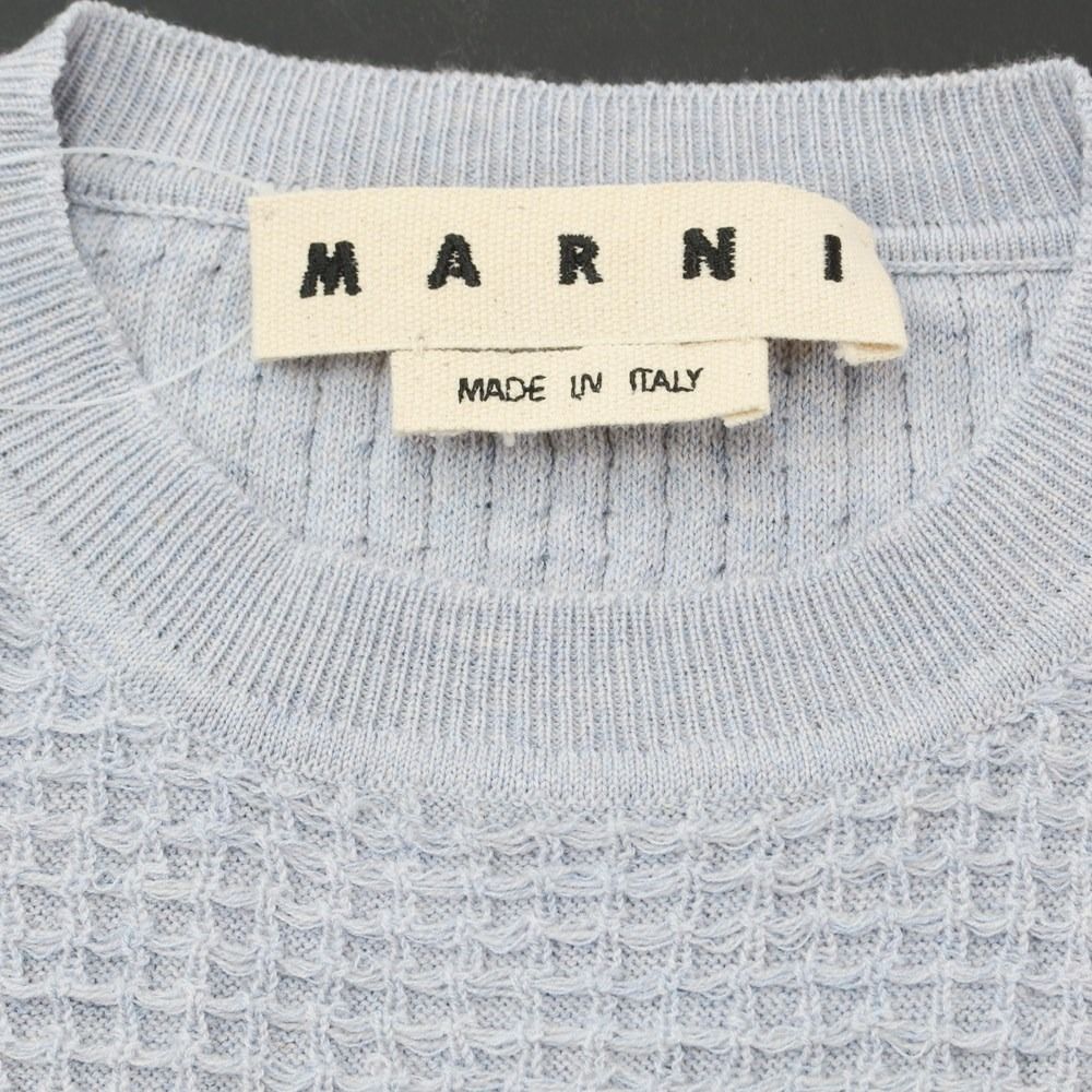 中古】マルニ MARNI ワッフルウールコットン ボーダー クルーネック 