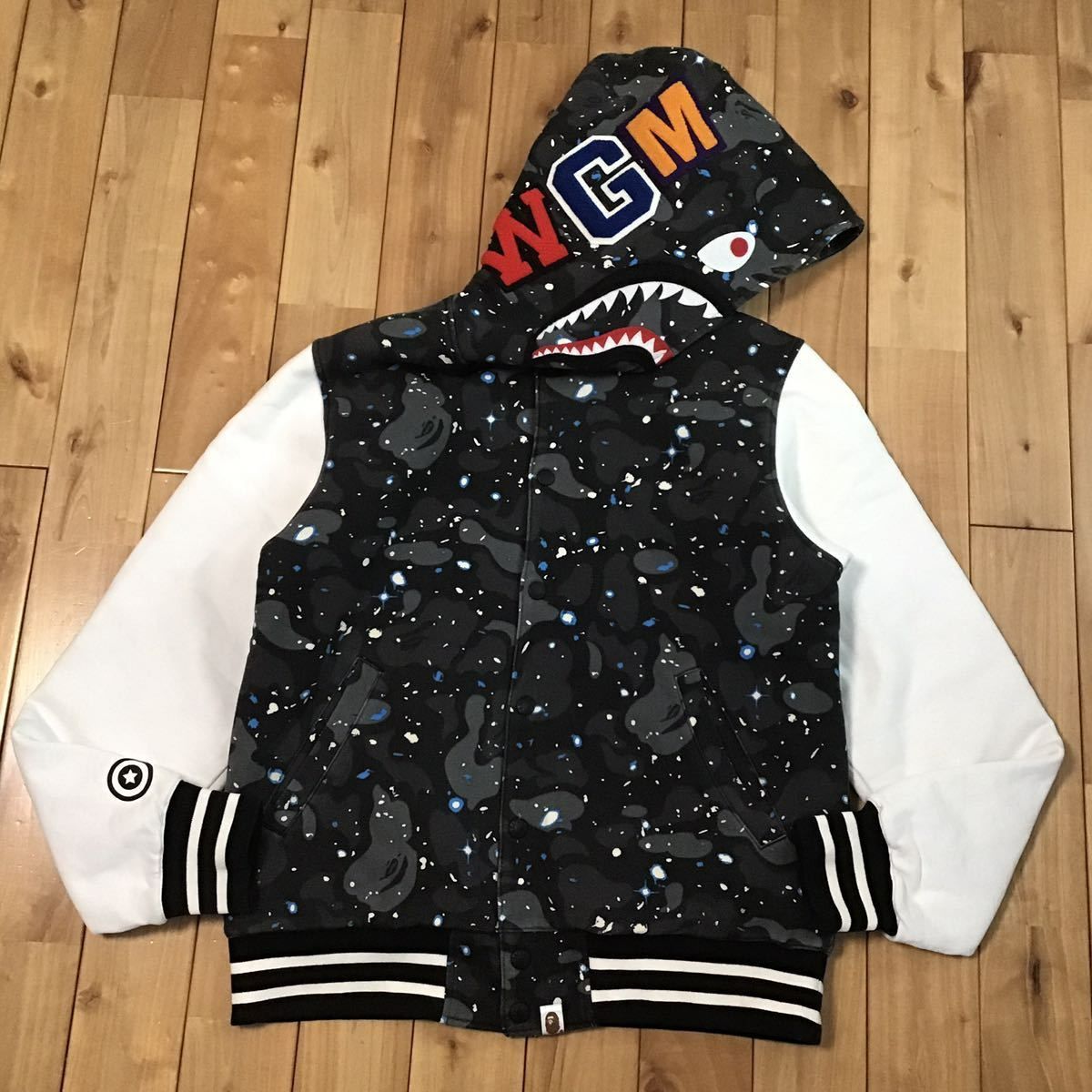 ☆蓄光☆ Space camo シャーク パーカー スタジャン Mサイズ shark ...