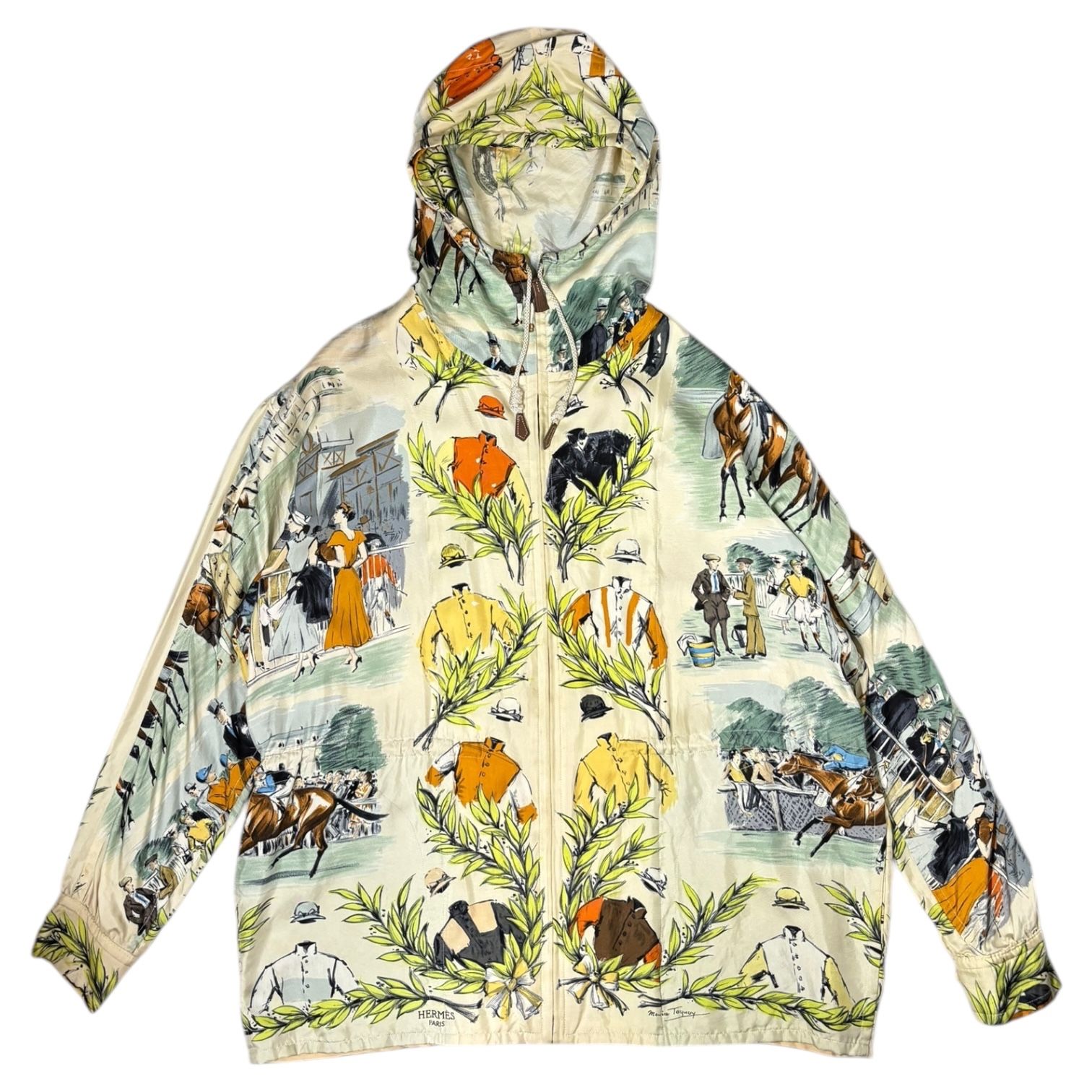 HERMES(エルメス) 90's ”maurice taquoy” Silk Scarf Hooded