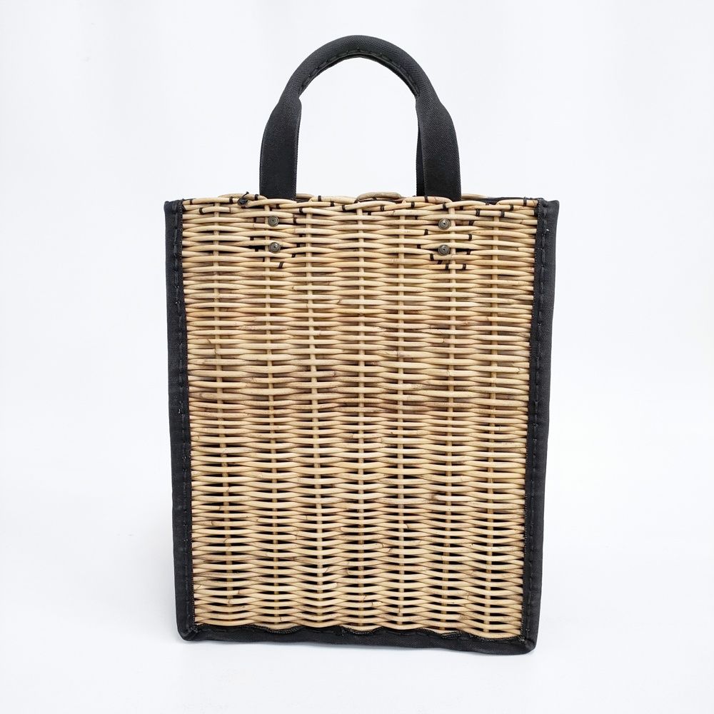 最終値下げ　短期出品　エバゴス　ヒョウ柄と紅藤のカゴ袋シリーズ　2018 ebagos かご袋大 キャンバス 紅籐 2019SS カゴ袋 防水 かご