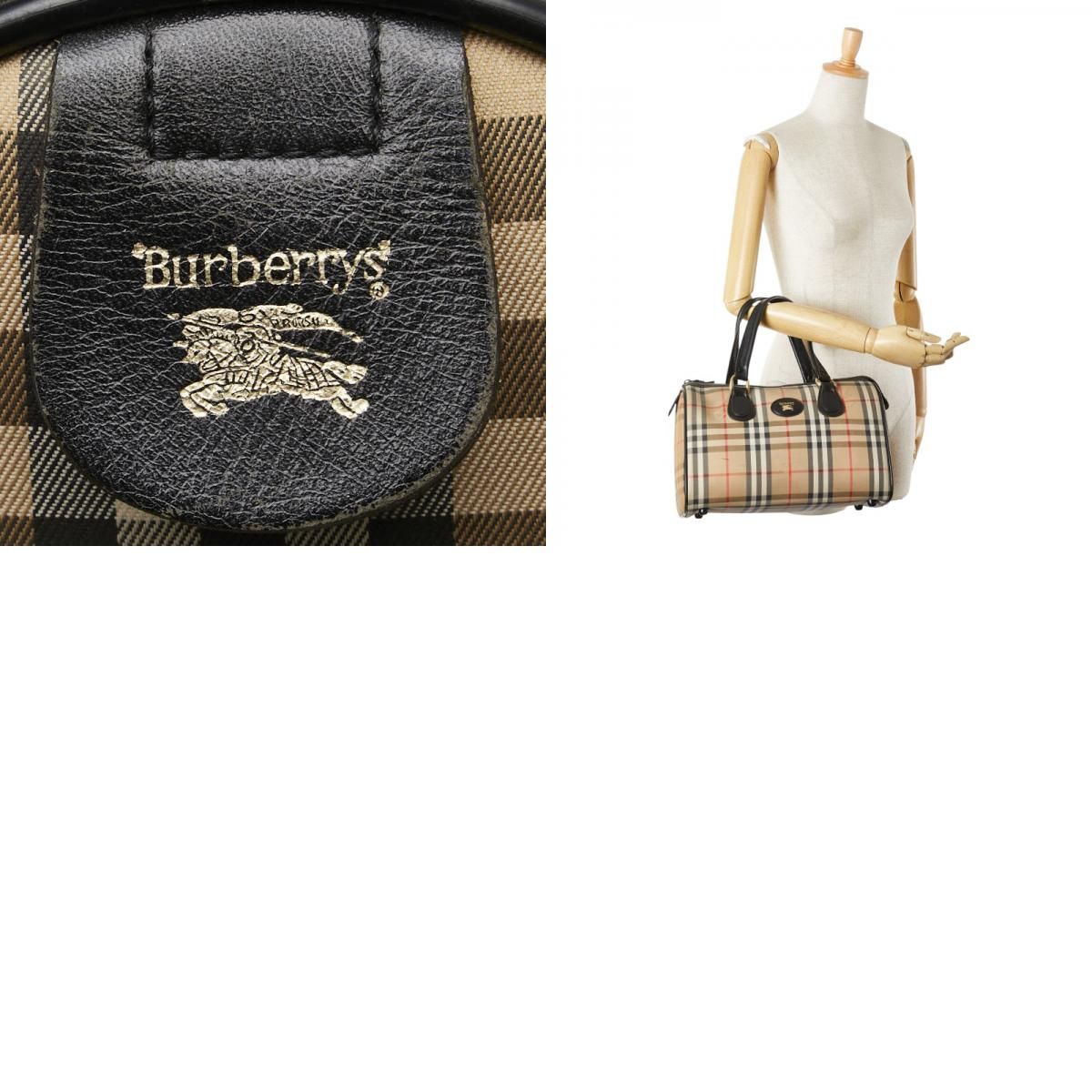 バーバリー ノバチェック シャドーホース ハンドバッグ ミニボストン