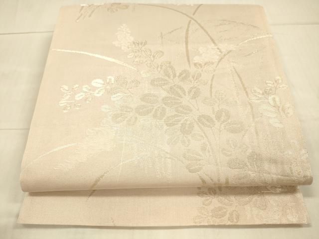 平和屋着物＊夏物 六通柄袋帯 草葉文 金糸 正絹 逸品 DAAV3928cm