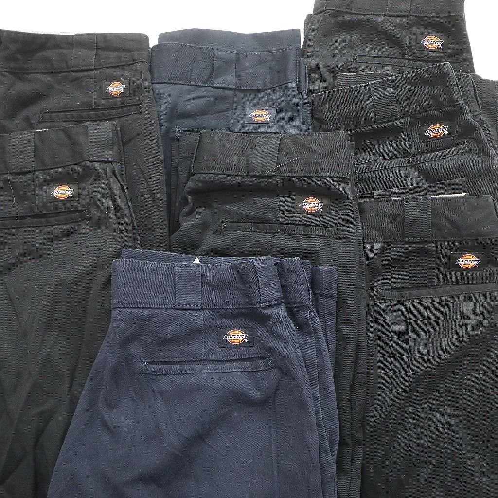 ３枚ディッキーズ874 ブラックチノパン　ワーク　古着W43 L29相当 Dickies ディッキーズ ワークパンツ チノパン Original Work